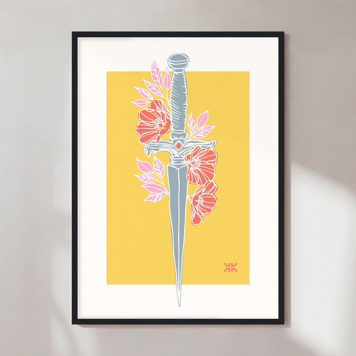 Dagger & flowers, yellow