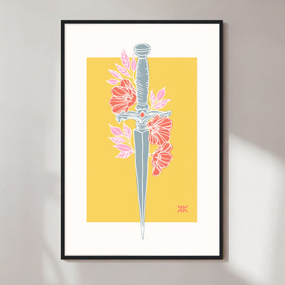 Dagger & flowers, yellow