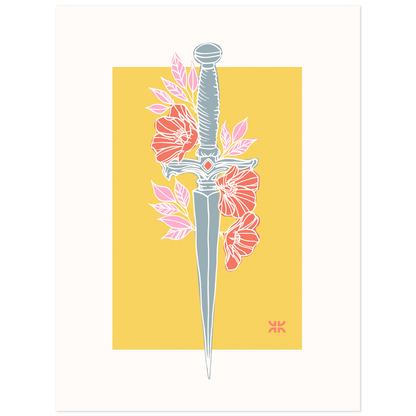 Dagger & flowers, yellow