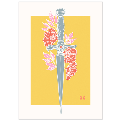 Dagger & flowers, yellow