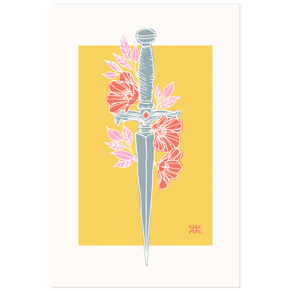 Dagger & flowers, yellow