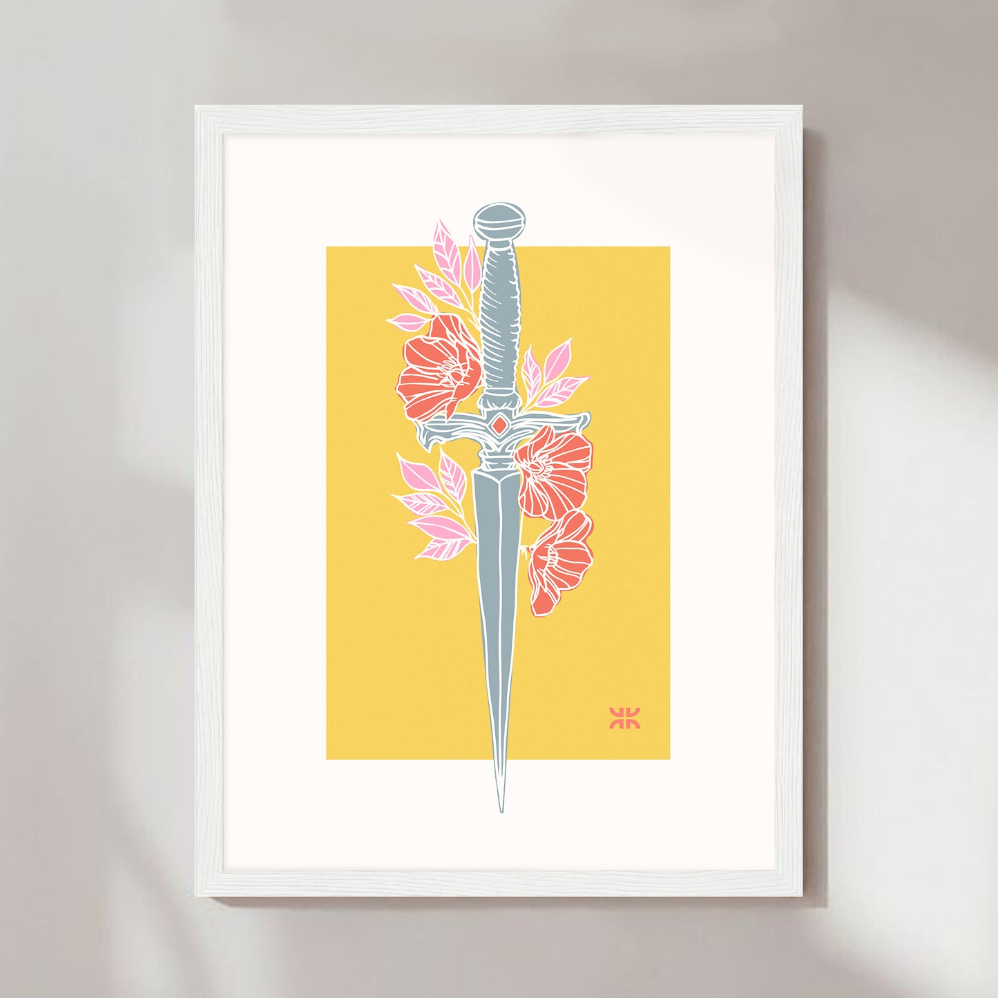 Dagger & flowers, yellow