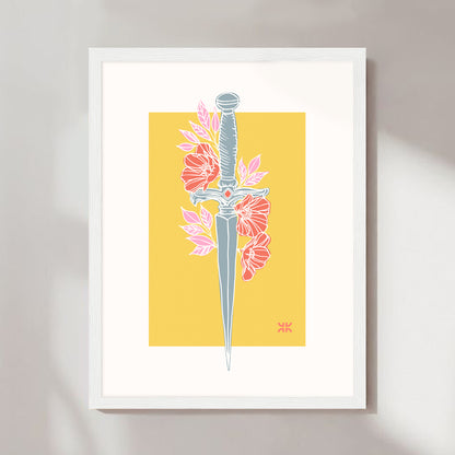 Dagger & flowers, yellow