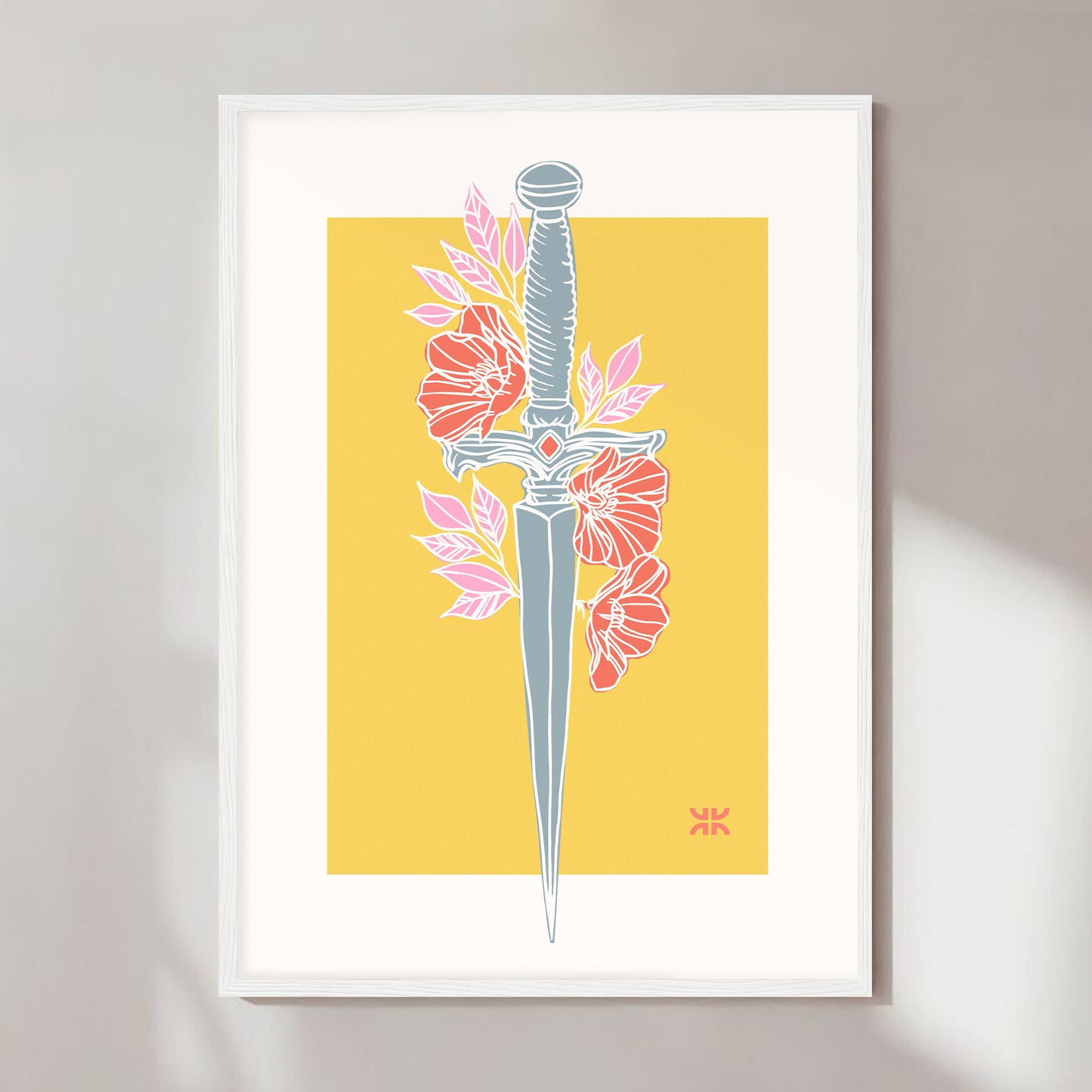 Dagger & flowers, yellow