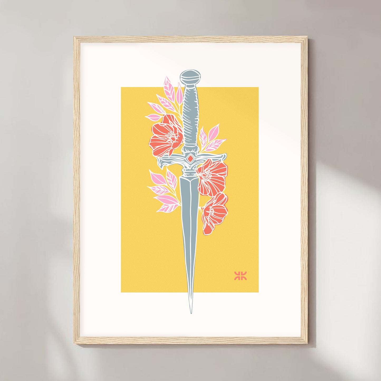 Dagger & flowers, yellow