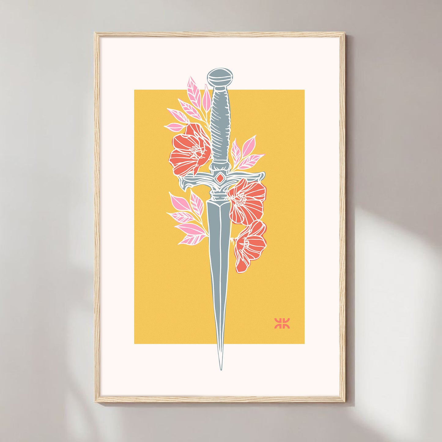 Dagger & flowers, yellow